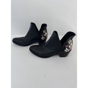BalaDiGala Black Leather Floral Flower Booties Boots Women’s Size 7 Mexico